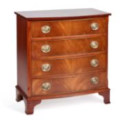 A GEORGIAN STYLE MAHOGANY BOW-FRONT CHEST OF DRAWERS