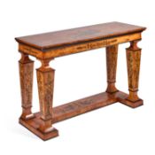 A LARGE NEOCLASSICAL STYLE PAINTED SATINWOOD CONSOLE TABLE