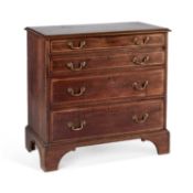 A GEORGE III INLAID MAHOGANY SECRETAIRE CHEST OF DRAWERS