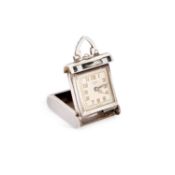 A SILVER AND ENAMEL PURSE WATCH