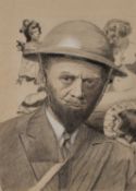 20TH CENTURY BRITISH SCHOOL THE NIGHT WATCHMAN, POSSIBLY A SELF PORTRAIT