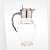 A VICTORIAN SILVER-MOUNTED GLASS CLARET JUG