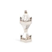 A VICTORIAN COMMEMORATIVE SILVER SALT COMMISSIONED BY THE WORSHIPFUL COMPANY OF SALTERS FOR QUEEN VI