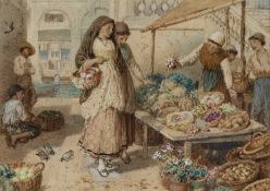 MYLES BIRKET FOSTER RWS (1825-1899) FRUIT SELLER, VENICE