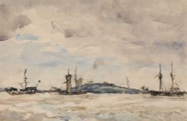WILLIAM FREDERICK MAYOR (1866-1916) SHIPPING OFF THE COAST