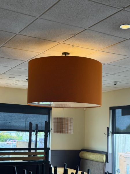 Lot de 5 luminaires suspendus en acier orange