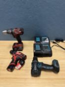 Lot of Milwaukee and Makita Drills | Qty 2 Battery Chargers