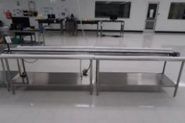 Lot of 14 Mini Mover Conveyer SN 408365, and QTY 4 SS Table 5ft QTY 2 7ft and QTY 1 3ftx2ft