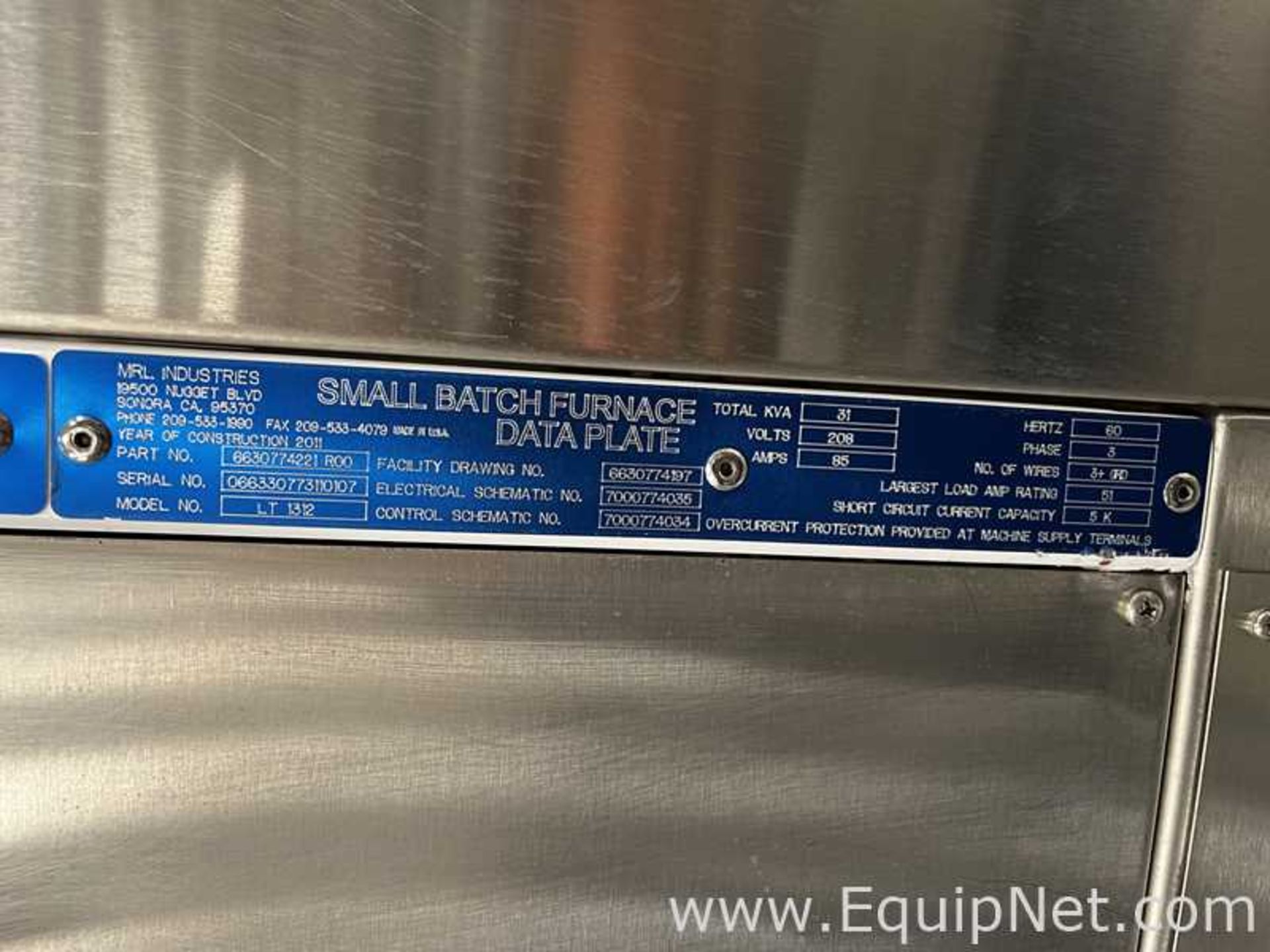 MRL Industries - Sandvik LT 1312 Small Batch Single Tube Furnace System - Image 32 of 32