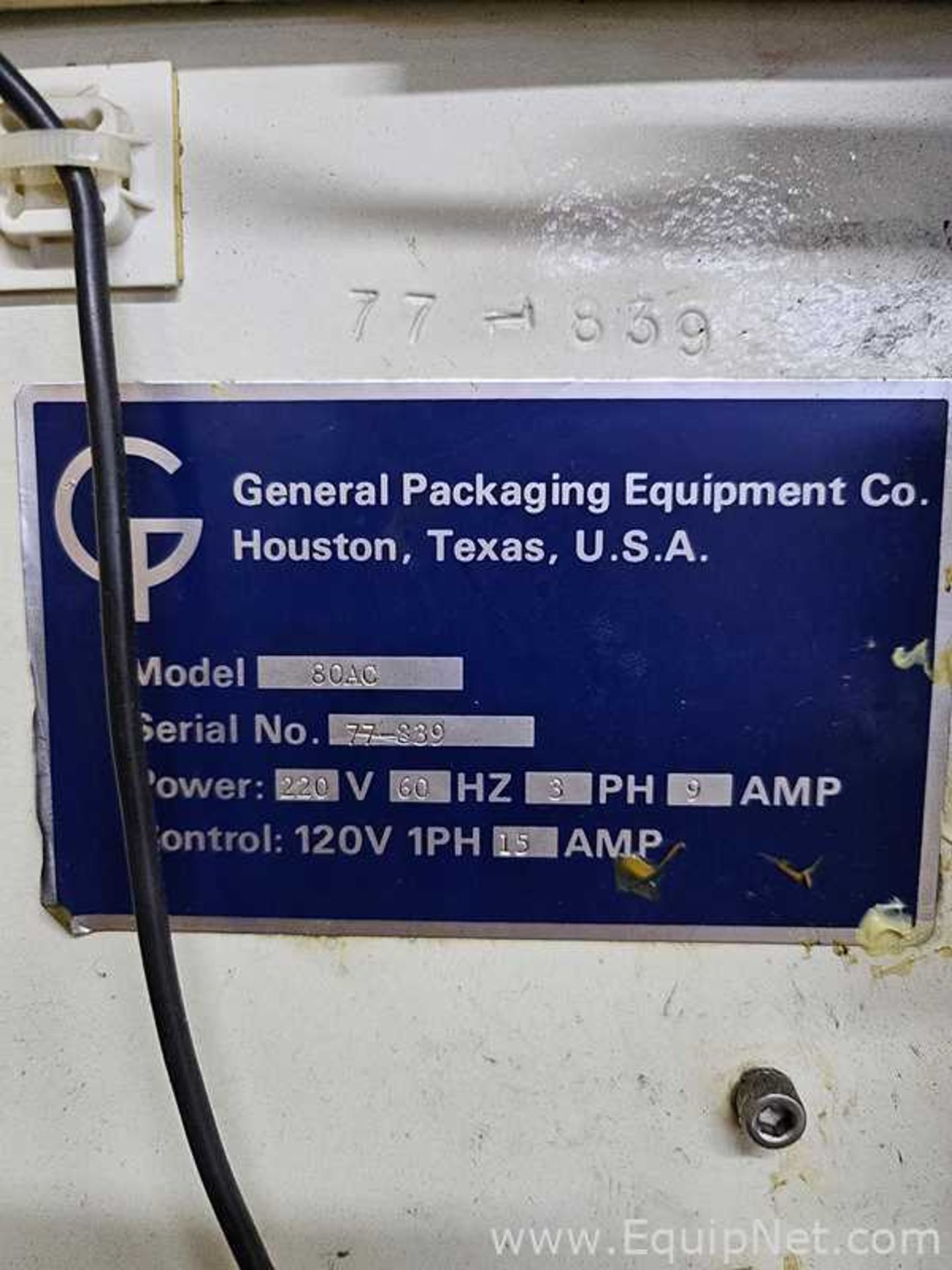 General Packaging Equipment 80AC Vertical Form Fill Seal Machine