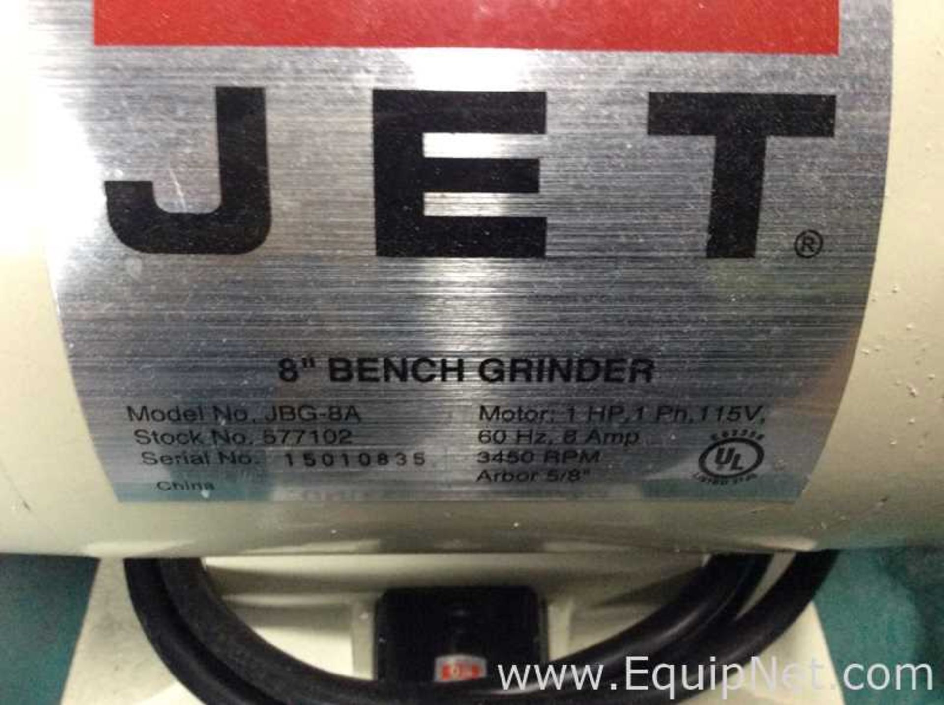 Jet JBG-8A Bench Grinder Mounted on Grizzly G0759 Cabinet - Image 5 of 5