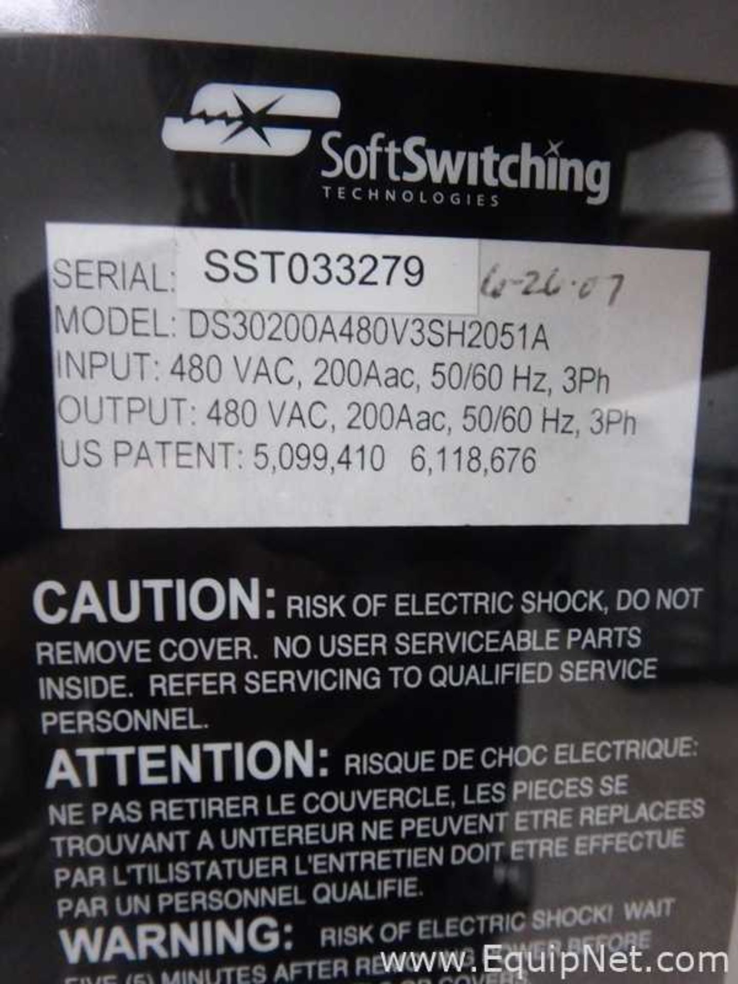 Soft Switching Technologies DS30200A480V Voltage SAG Corrector - Image 8 of 25