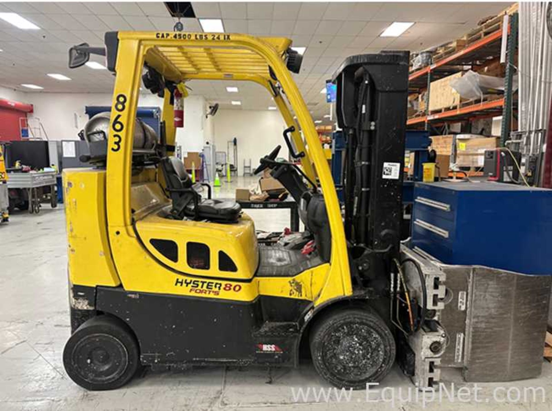 Hyster Co S80FTBCS Fork Lift Truck With Cascade Technologies SS-70D-4308R1 Pulp Clamp Attachment - Image 2 of 8