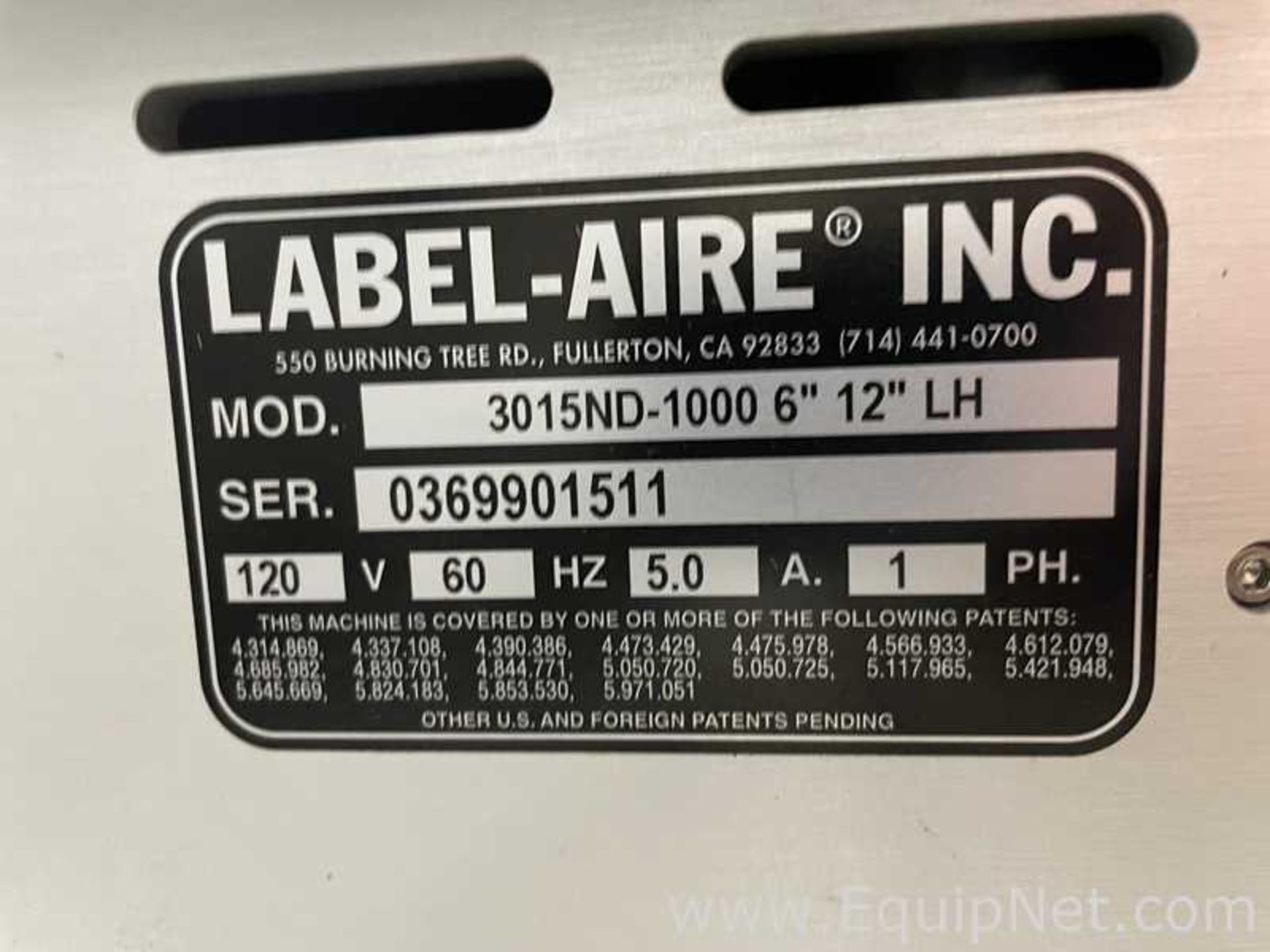 Label Aire 3015 ND-1000 6 inch 12 inch LH Labeller - Image 9 of 18
