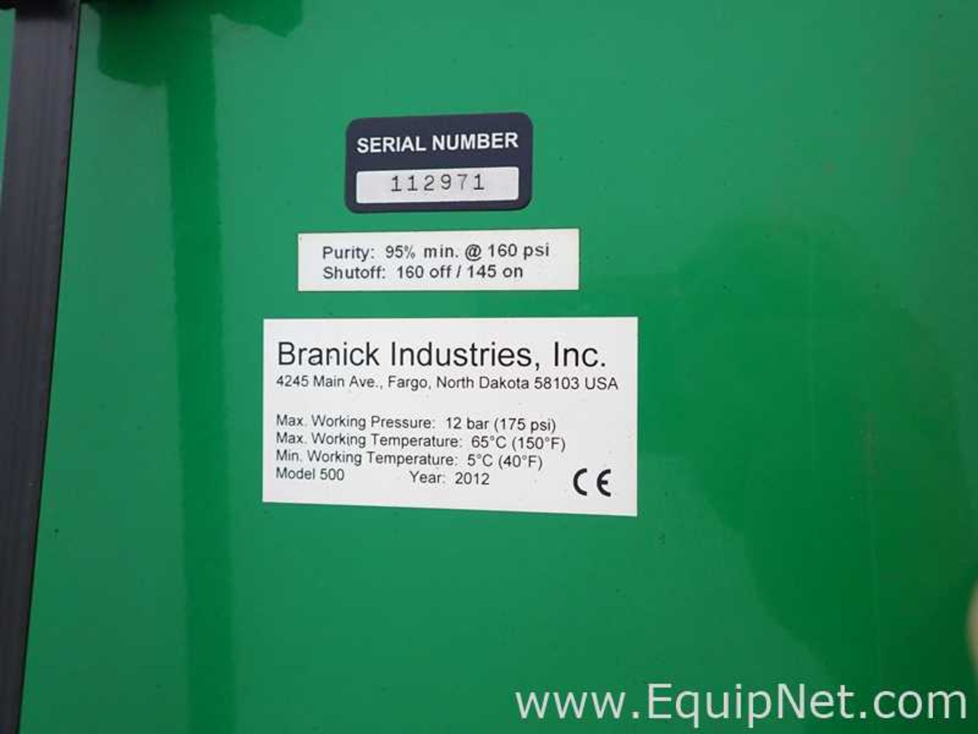 Branick 500 Tower Tire Nitrogen Generator With Storage Tank - Image 5 of 5
