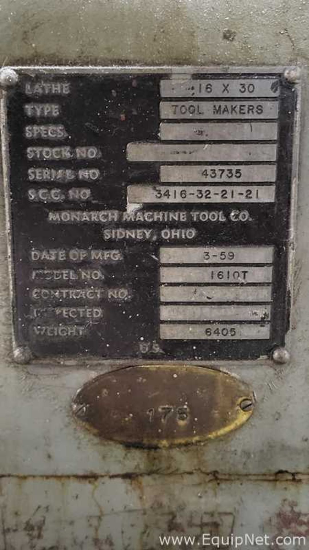 Monarch 1610T Tool Makers 16x30 Horizontal Lathe - Image 2 of 6
