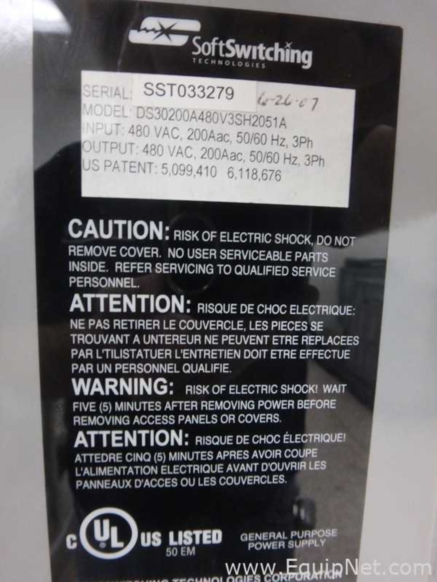 Soft Switching Technologies DS30200A480V Voltage SAG Corrector - Image 7 of 25