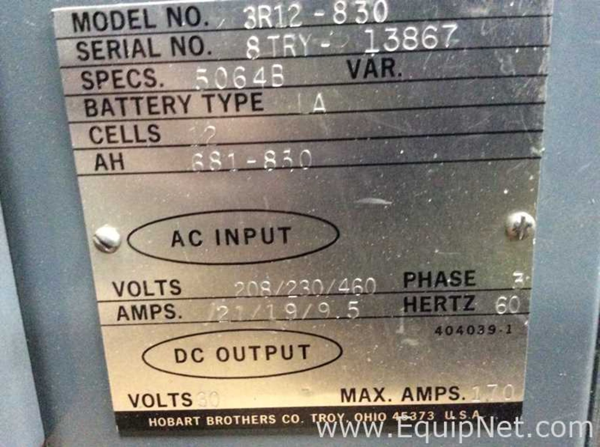 Hobart Charger 3R12-830 Battery Charger - Image 6 of 6