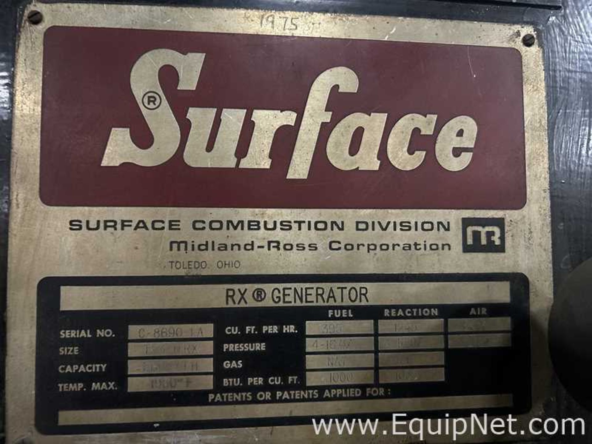 Surface Combustion RX Endothermic Generator - Image 3 of 7