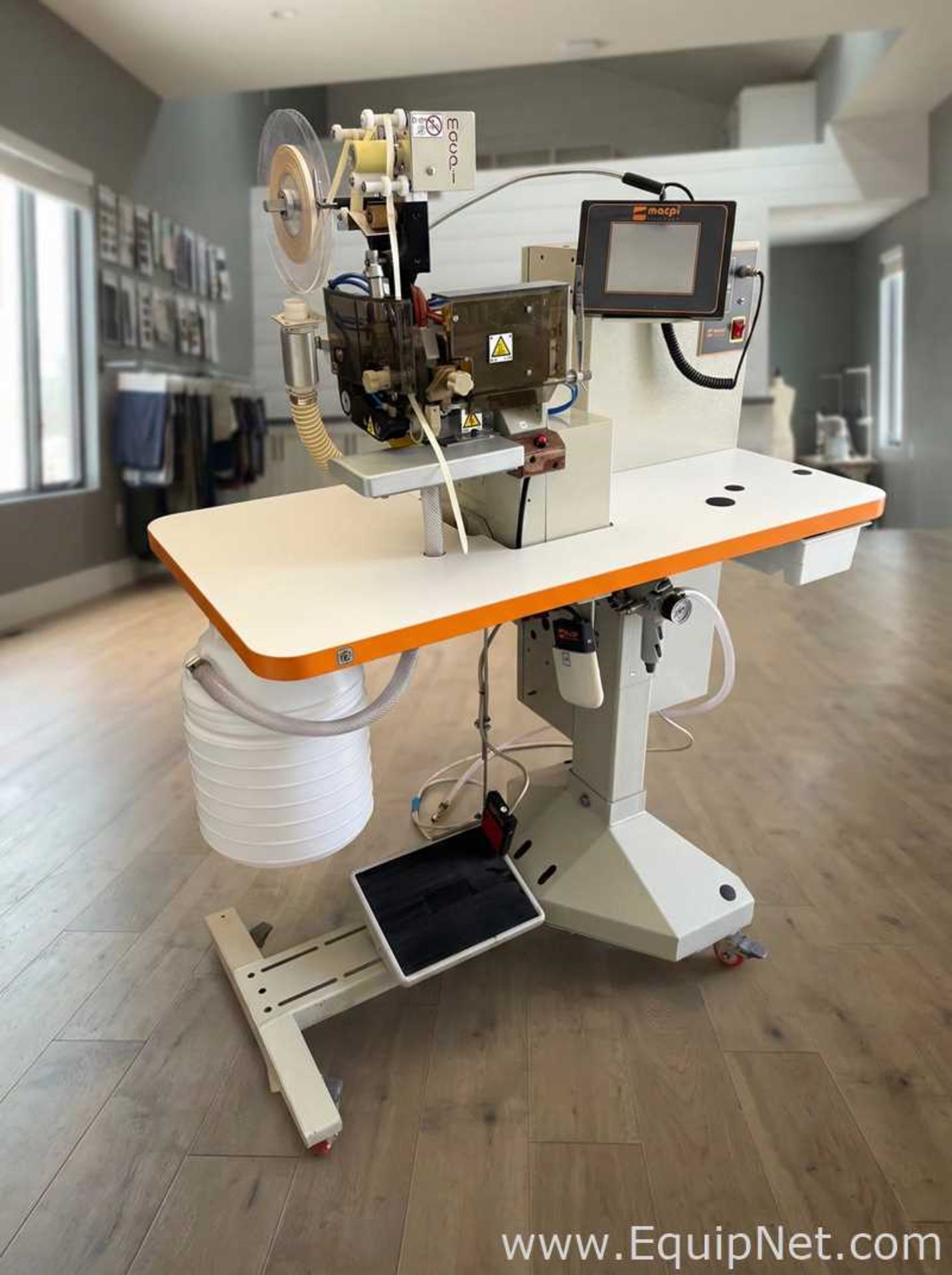 Macpi s.p.a 335.32 Automatic Adhesive Laydown Machine with Side Trimmer