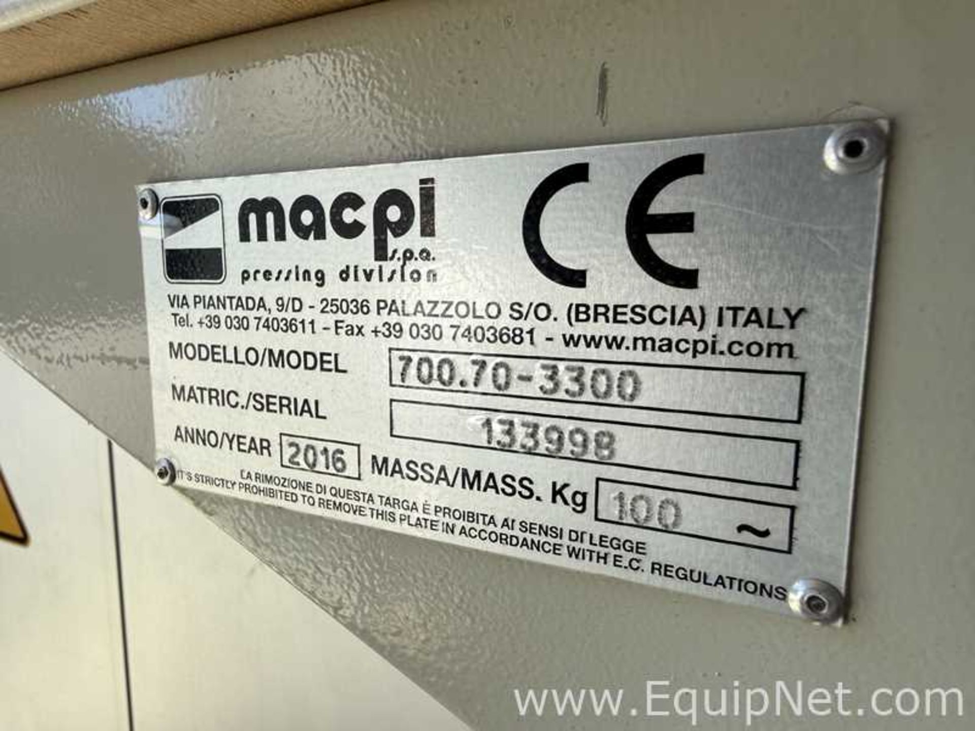 Macpi s.p.a 700.70-3300 Automatic Ultrasonic Cutting Machine - Image 9 of 9