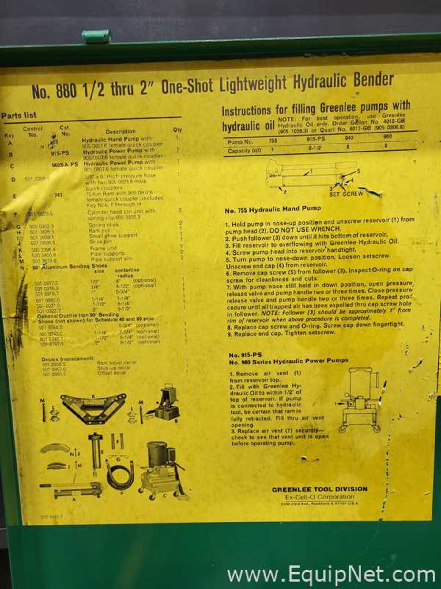 Greenlee 880 One-Shot Hydraulic Bender - Image 7 of 7