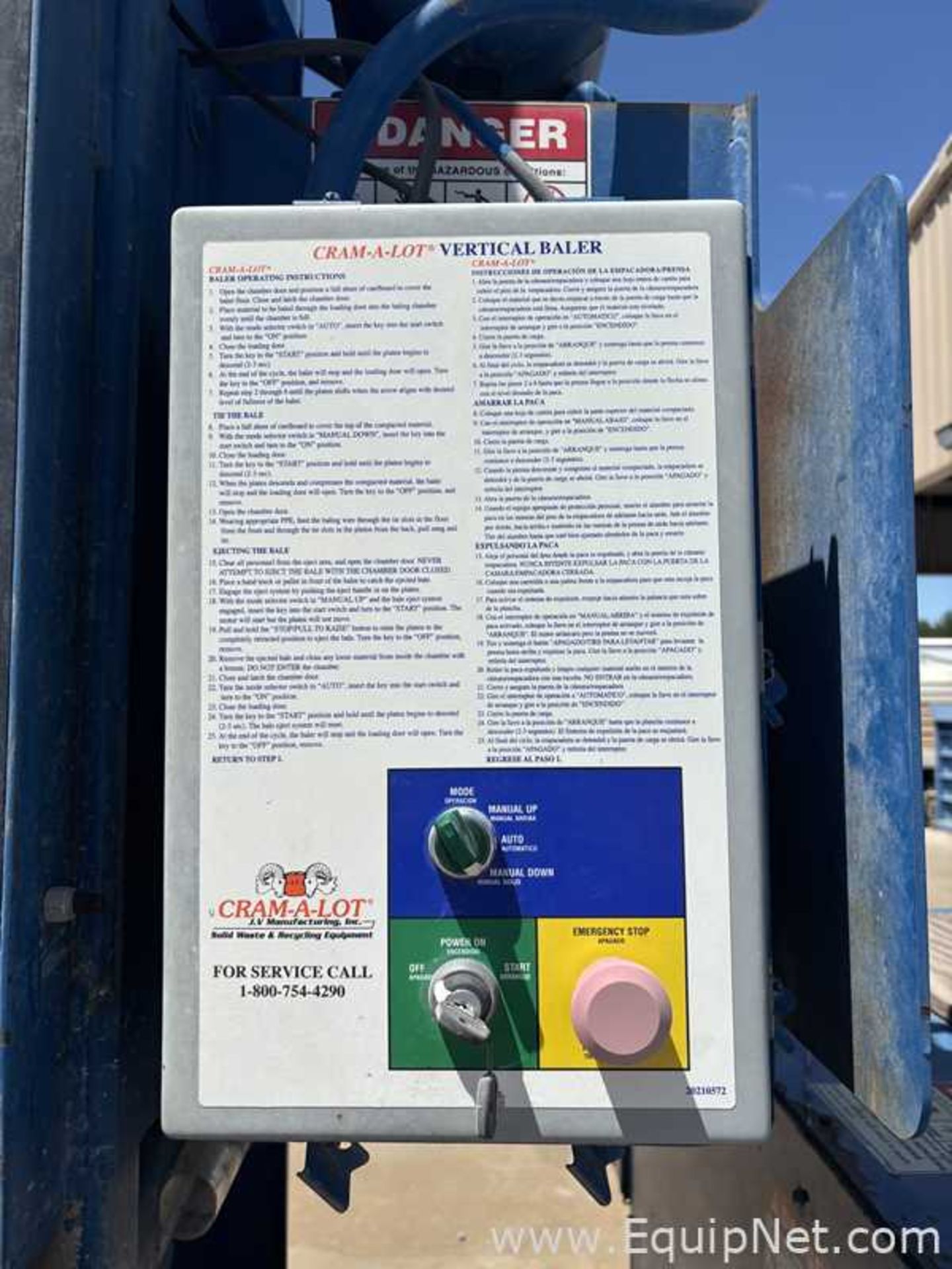 J.V Manufacturing VB-72-B Vertical Baler - Image 3 of 5