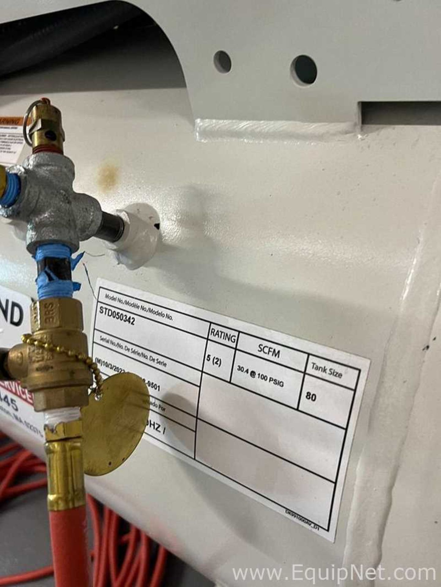 Used Powerex STD050342 Oil-Less Rotary Scroll Tank Air Compressor - Image 2 of 4