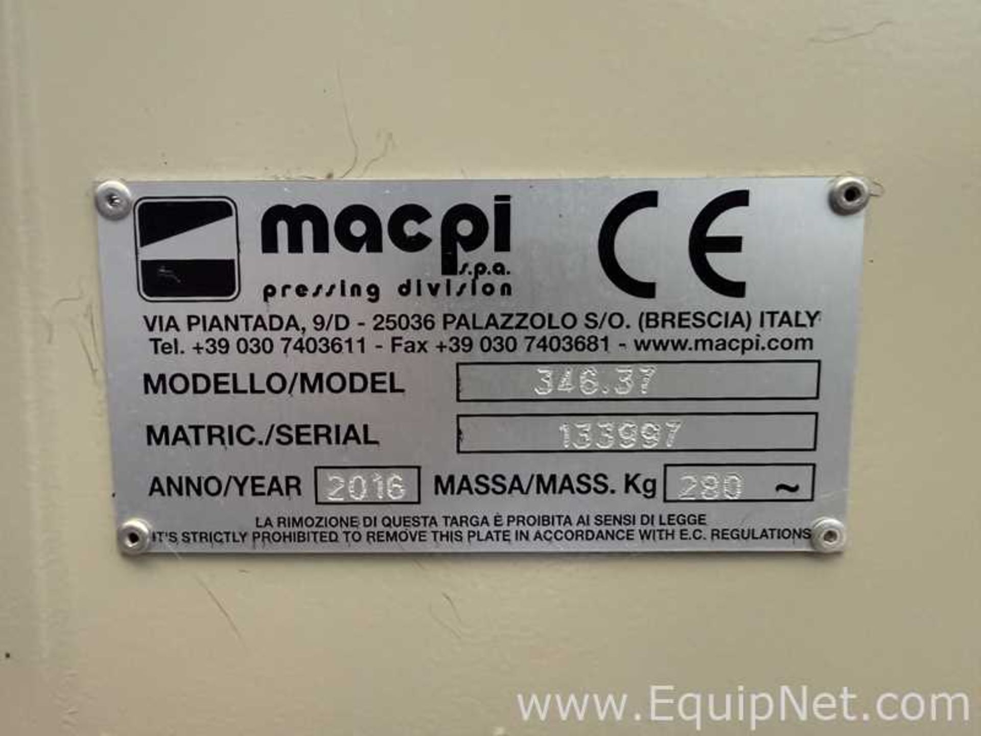 Macpi s.p.a. 346.37 Double Vacuum Shapes Flat Bonding Press - Image 4 of 5