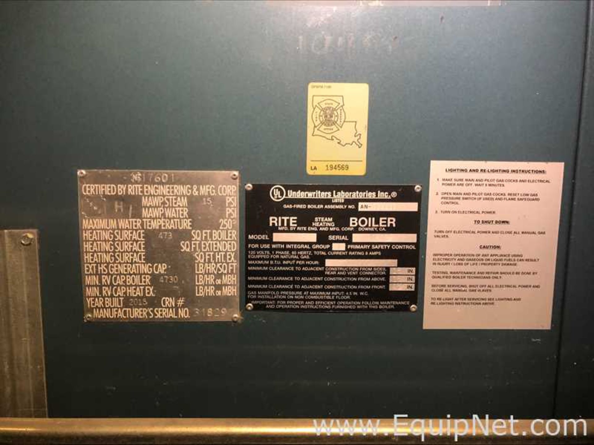 Rite 300 S Steam Heating Boiler - Image 2 of 3