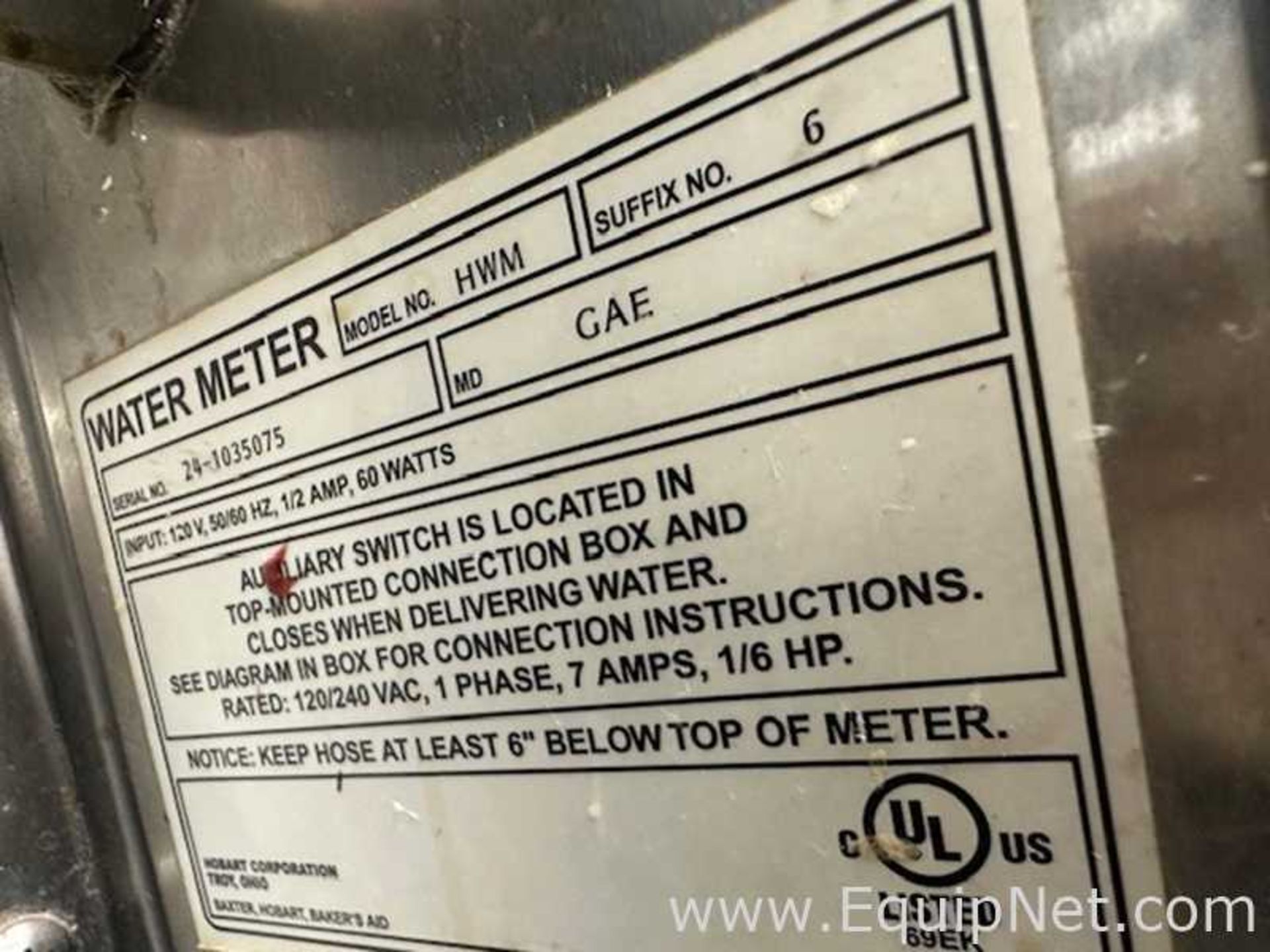 Hobart Corporation HWM Water Meter - Image 3 of 3