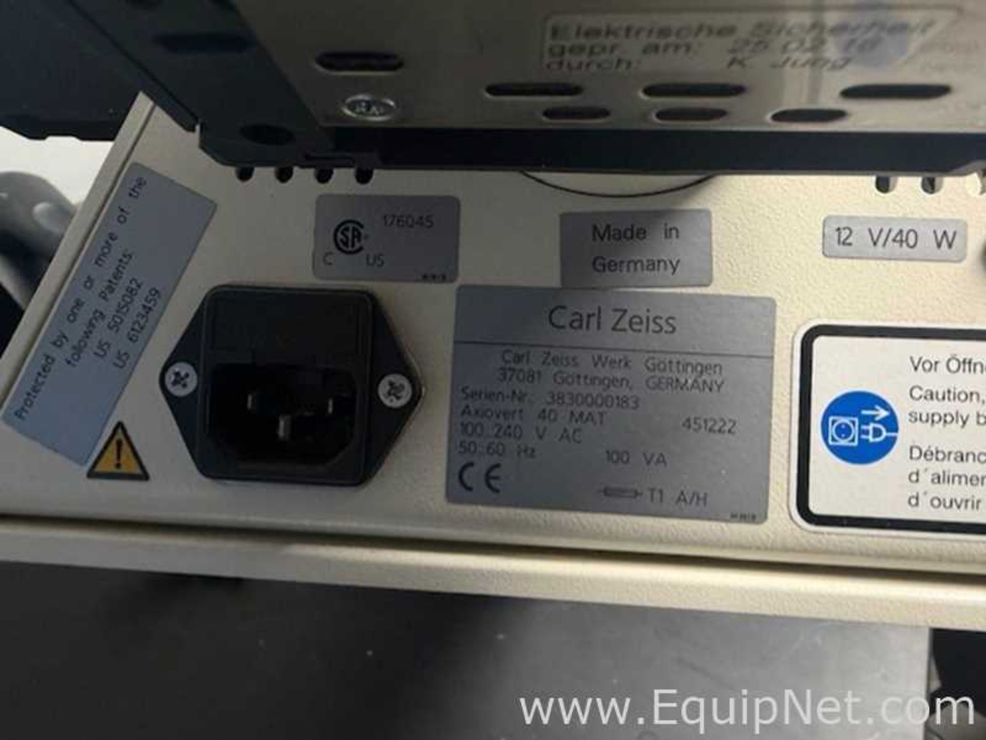 Carl Zeiss Microimaging GmbH Axiovert 40 MAT Microscope - Image 10 of 10