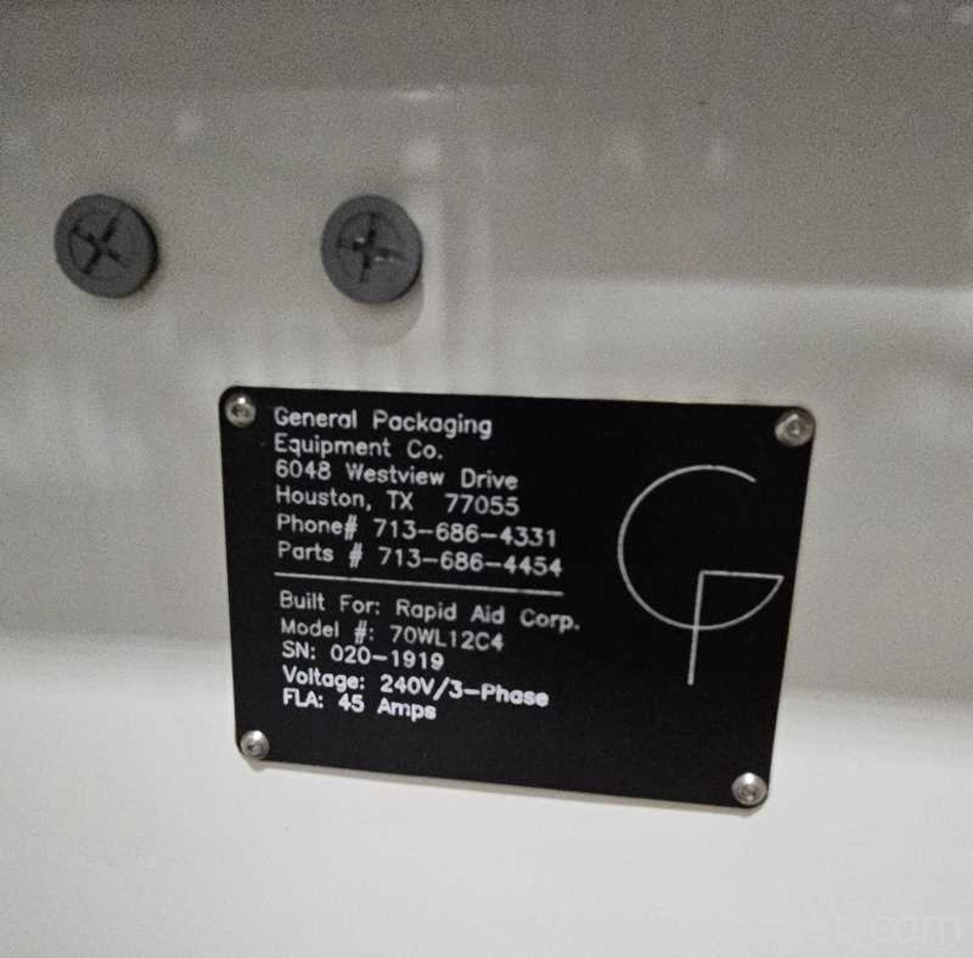 General Packaging Equipment 70WL12C4 Vertical Form Fill Seal Machine - Image 2 of 7