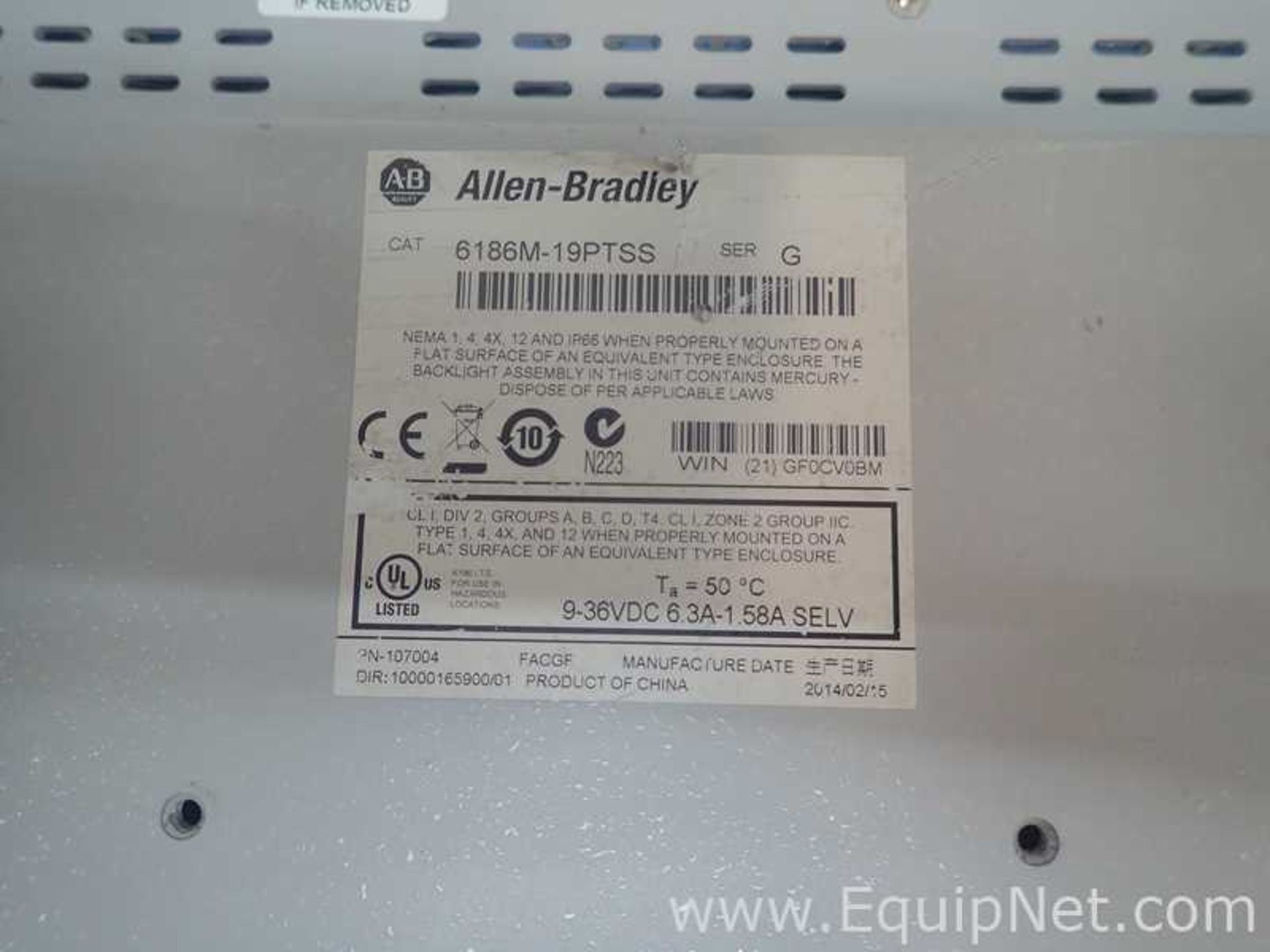 Lot of 2 Allen Bradley 6186M-19PTSS Industrial Performance Monitors - Image 4 of 6