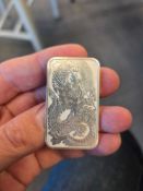 1 oz Australian dragon silver bar