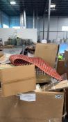 MAT, rolled plastic, home decor bunny, paper cups, fan, TV tray, roll material, screen material, rug