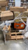 GENMAX inverter generator out of box, Crossman, shell GADUS, fire extinguishers, Cooper's Hawk decan
