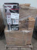 Shark clipped away vacuum, miscellaneous furniture, table with Cam, razor MX 400 Red, chair, & More