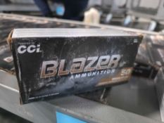 Shelf of 45 blazer ammunition
