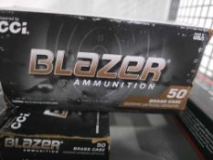 Shelf of 45 blazer ammunition