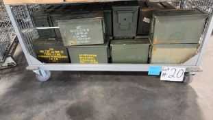 Shelf of ammo cases