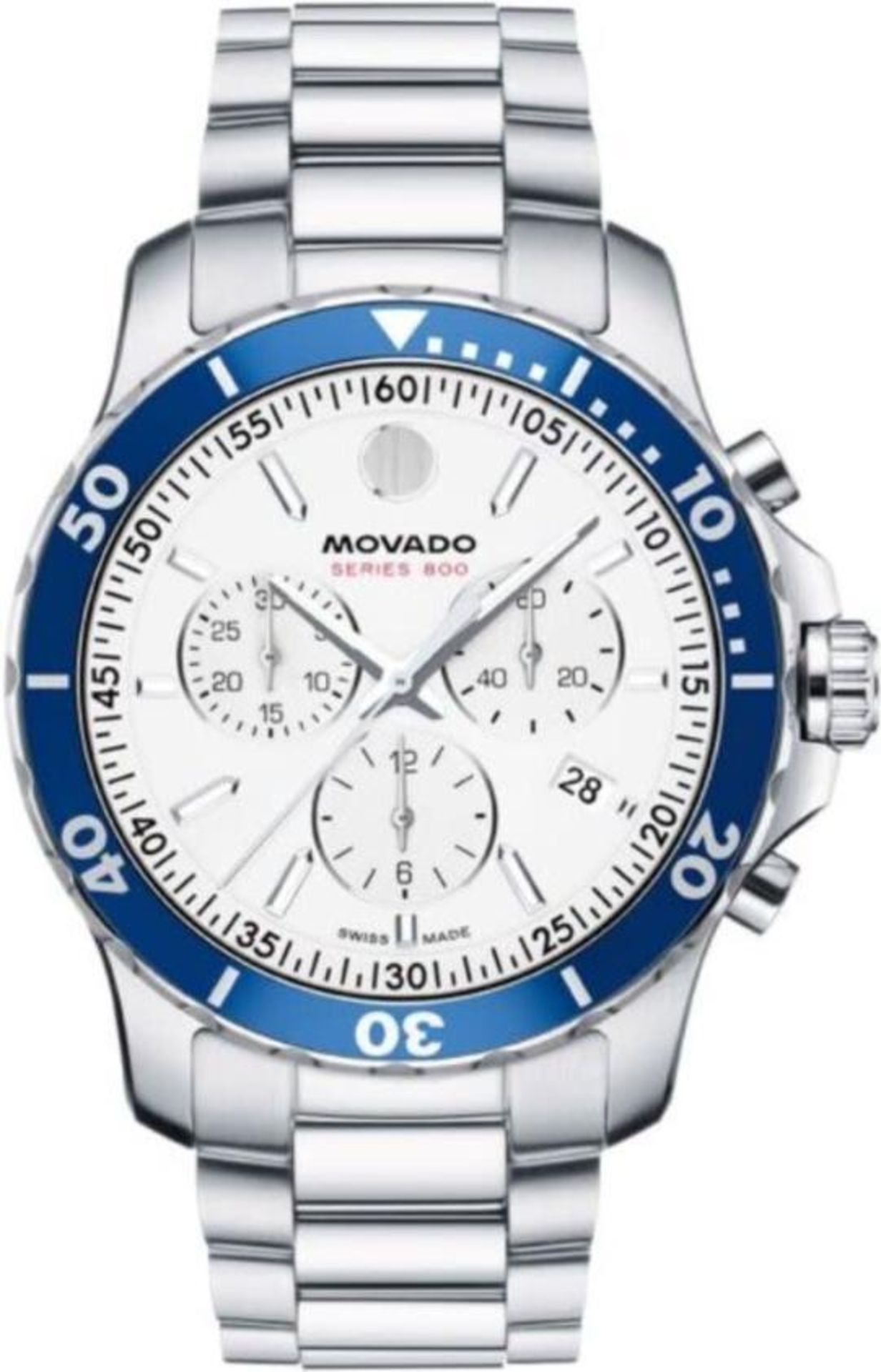 Movado 800 Chronograph Quartz White Dial Men's Watch Item No. 2600195