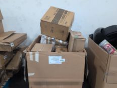 Seville classics shelving, craft bubble mailer, plastic cutlery packs, glass garbage can, deli conta