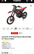 YOZMA IN10 electric dirtbike/bike