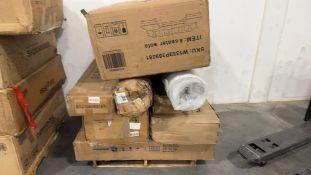 Rolled mattress, 16 foot trampoline box not complete, miscellaneous furniture, Dutch ovens & More
