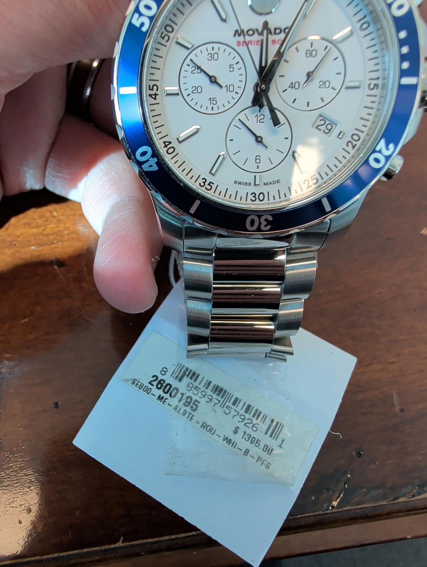 Movado 800 Chronograph Quartz White Dial Men's Watch Item No. 2600195 - Image 3 of 6