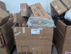 Flooring, Domino's, chair, out of the box food container, Mattel truck, stepper, drainage rack, and