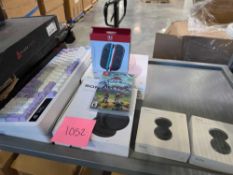 Electronics including oura rings, Sony headphones, keyboards, Xbox soccer, Pokemon legends Nintendo