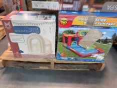 Saluspa Corsica spa, water fun park possible customer return, wooden 5 burner grill playsetc razor s