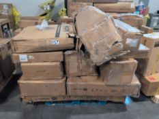 Miscellaneous furniture, heavy duty fan, collared eagle, & More